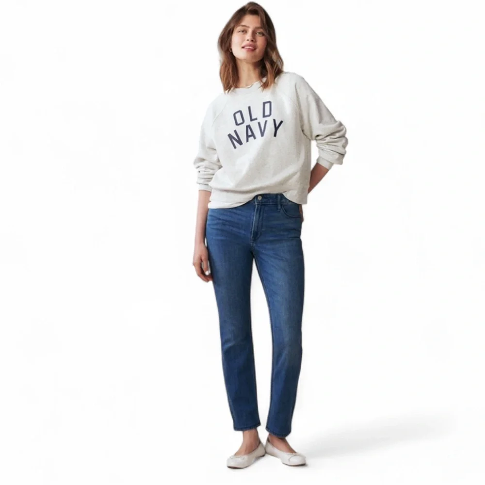 Old Navy OG High Rise Curvy Straight Blue 4 Women's Jeans